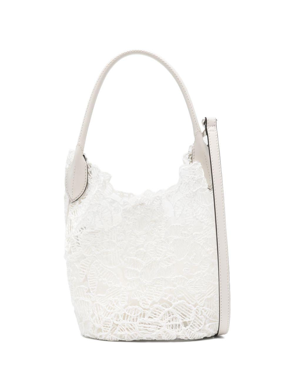 ERMANNO SCERVINO Borsa tote in pizzo floreale bianca 