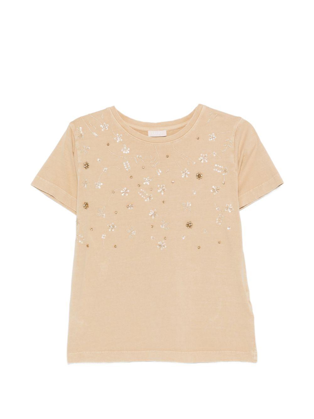 LIUJO T-shirt arancione con ricami 