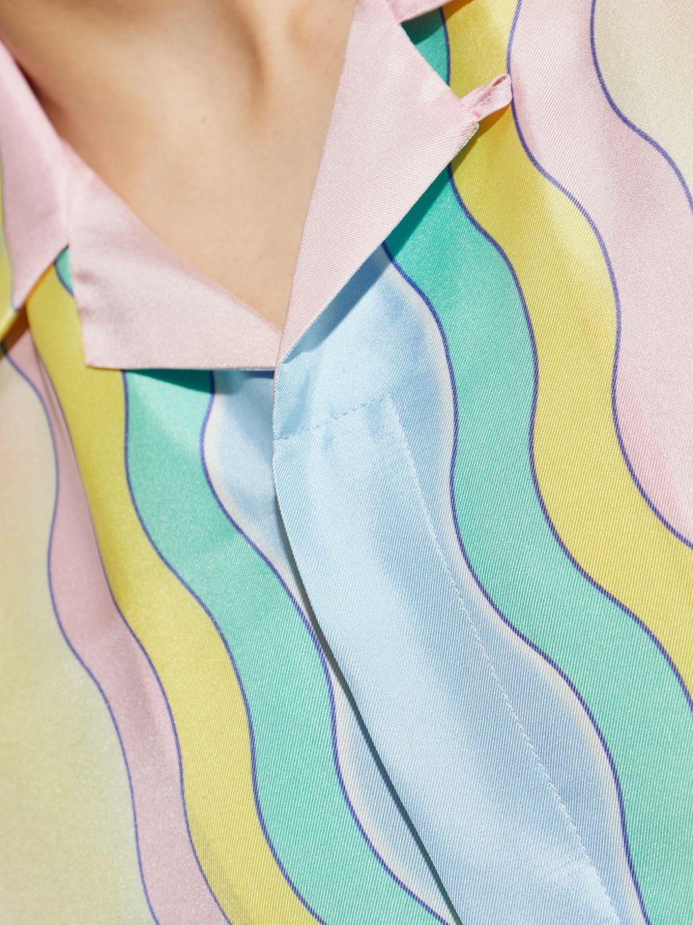 CASABLANCA Camicia con stampa multicolore all-over in seta 