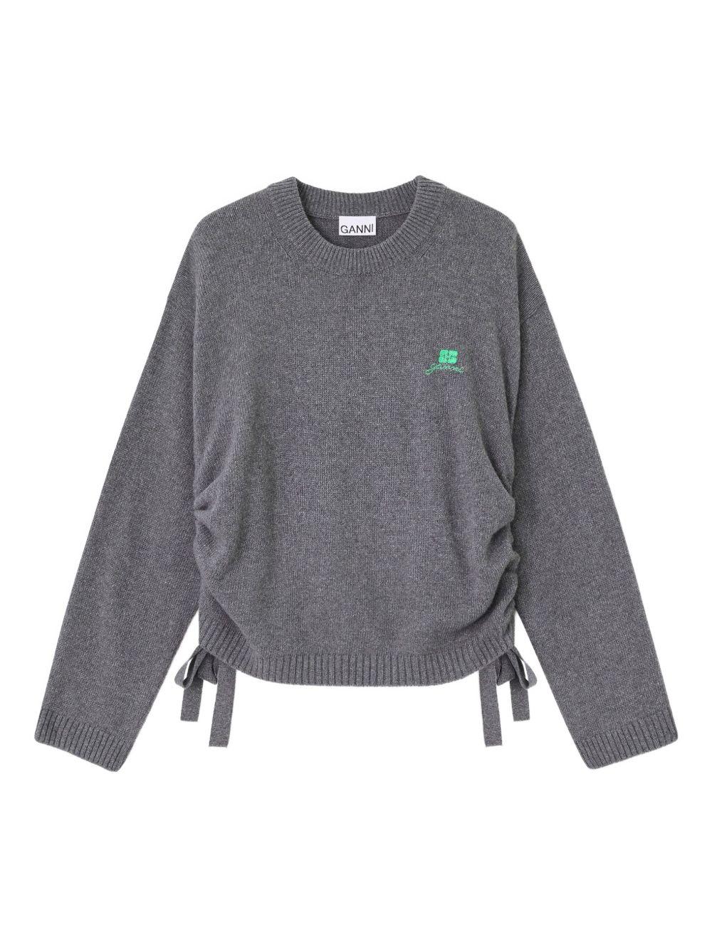 GANNI Maglia in lana con dettaglio fiocco 