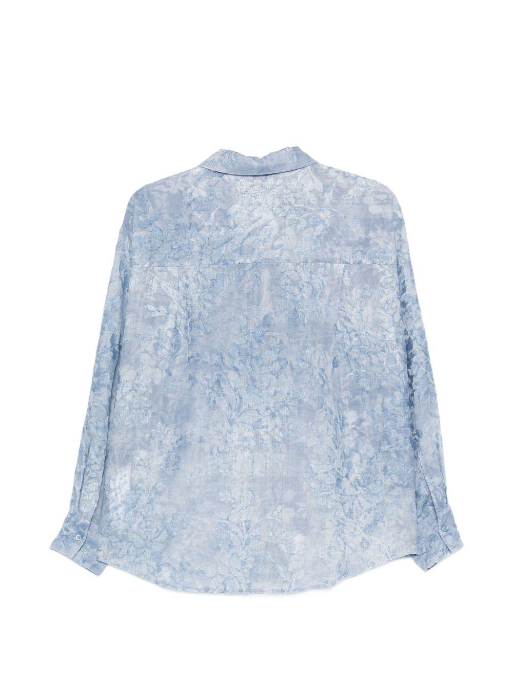 ERMANNO FIRENZE Camicia azzurra con ruches 