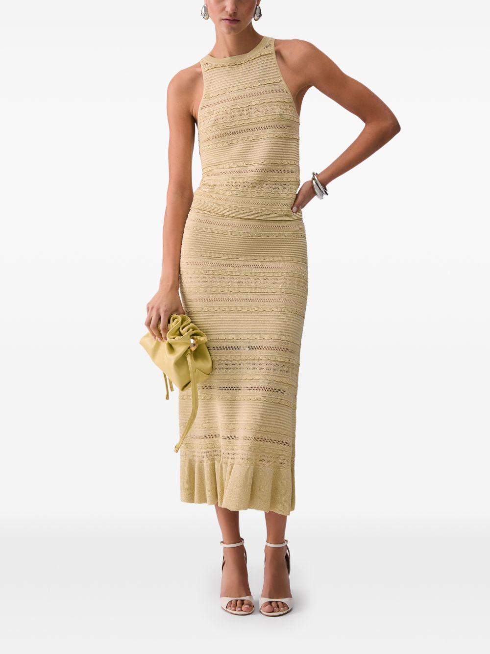 LIUJO Gonna longuette giallo paglia in crochet 