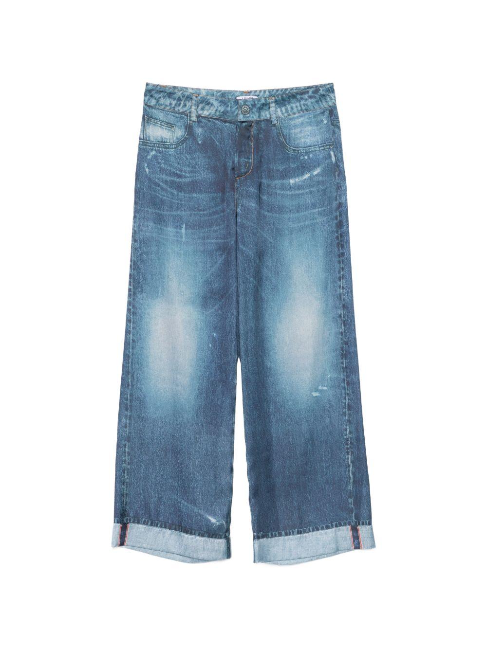 LIUJO Jeans lunghi blu con effetto sfrumato 