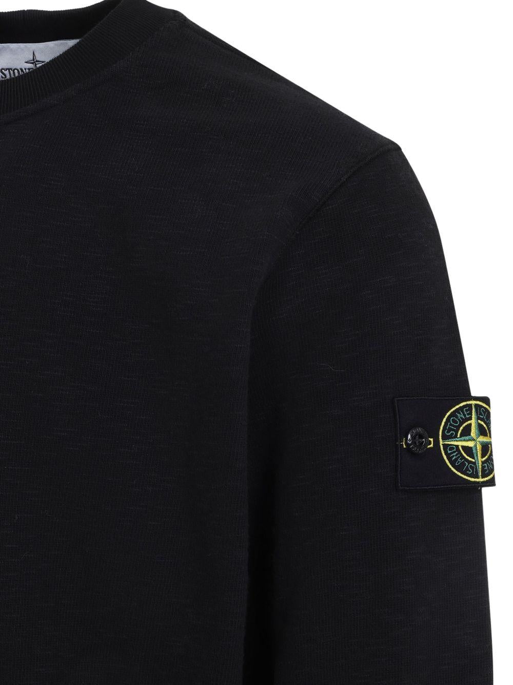 STONE ISLAND Felpa girocollo con patch logo<BR/> 