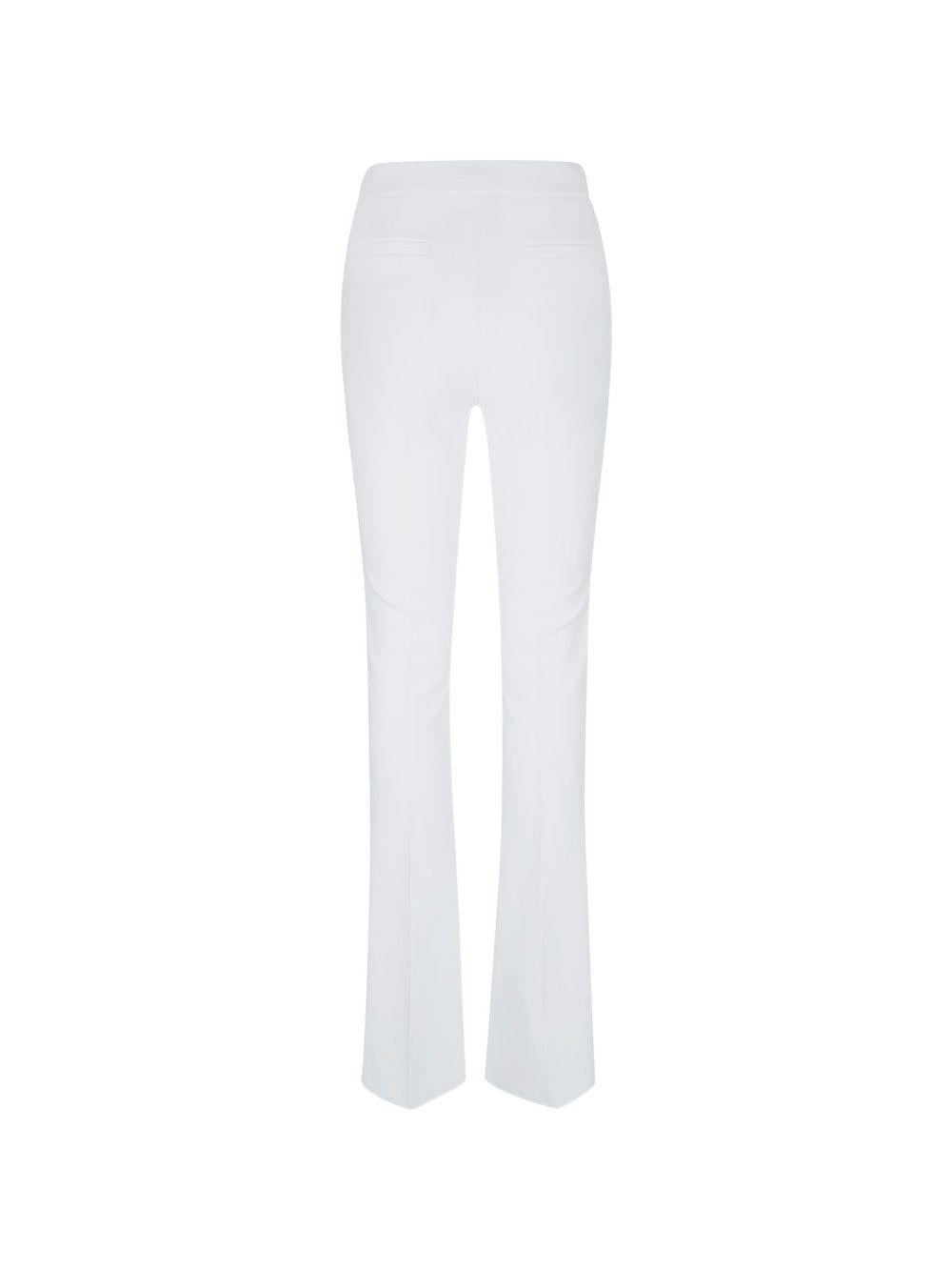 ELISABETTA FRANCHI Pantaloni linea boot cut in tessuto bianco 