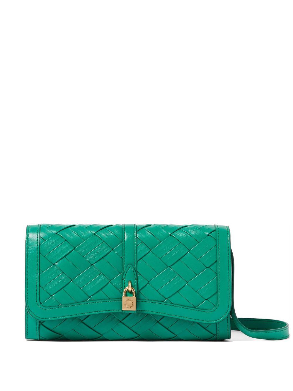 STELLA MCCARTNEY Borsa a tracolla Ryder verde con lucchetto 