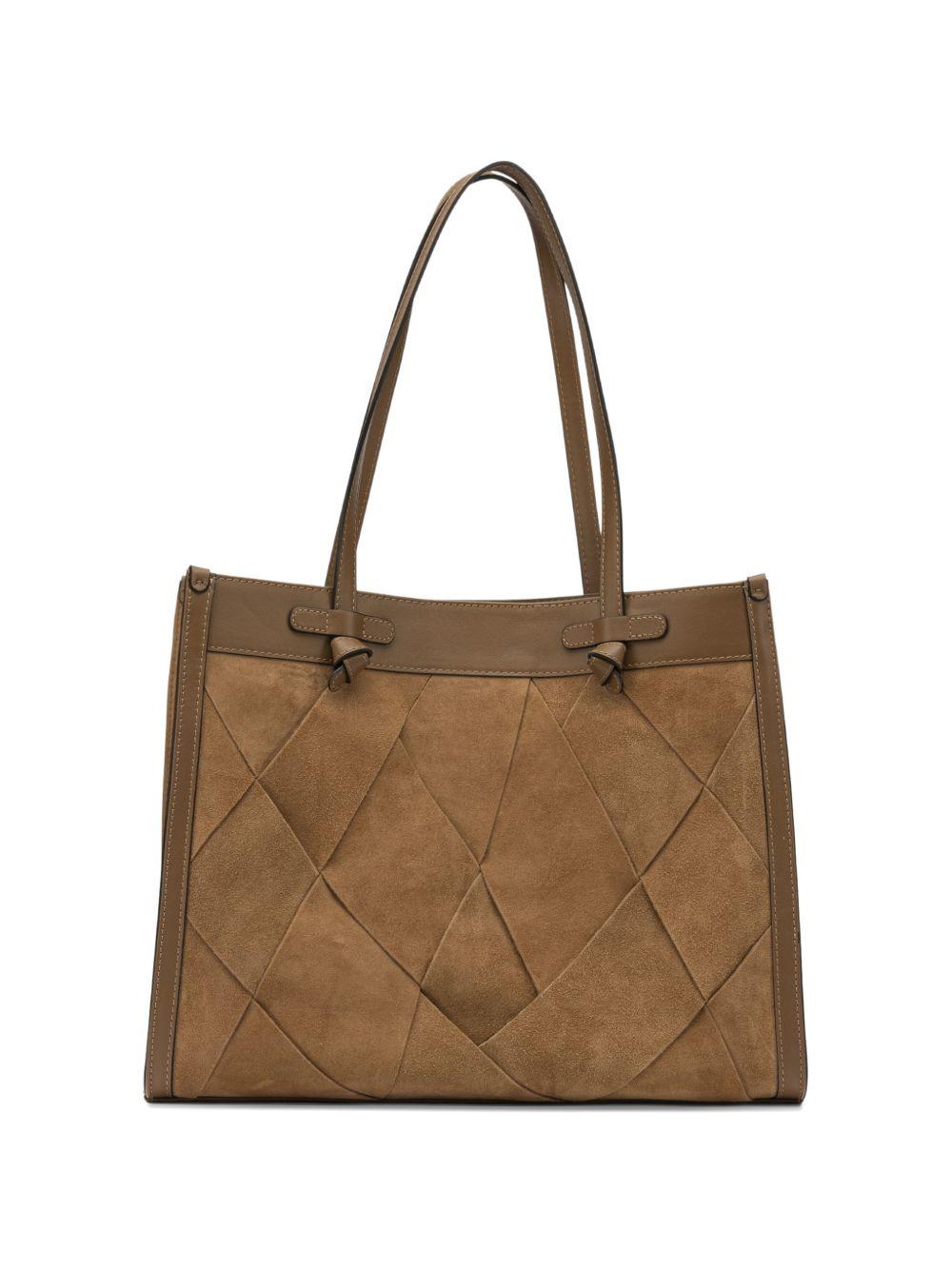 GIANNI CHIARINI Borsa shopping Marcella in pelle color caramello 