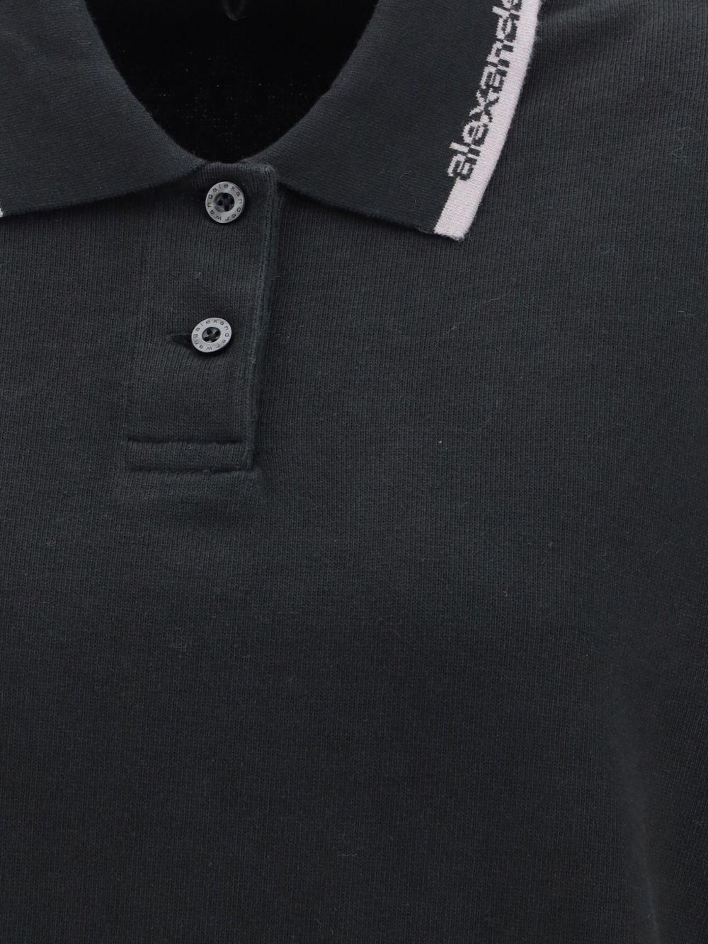 ALEXANDER WANG Abito corto nero con colletto polo 