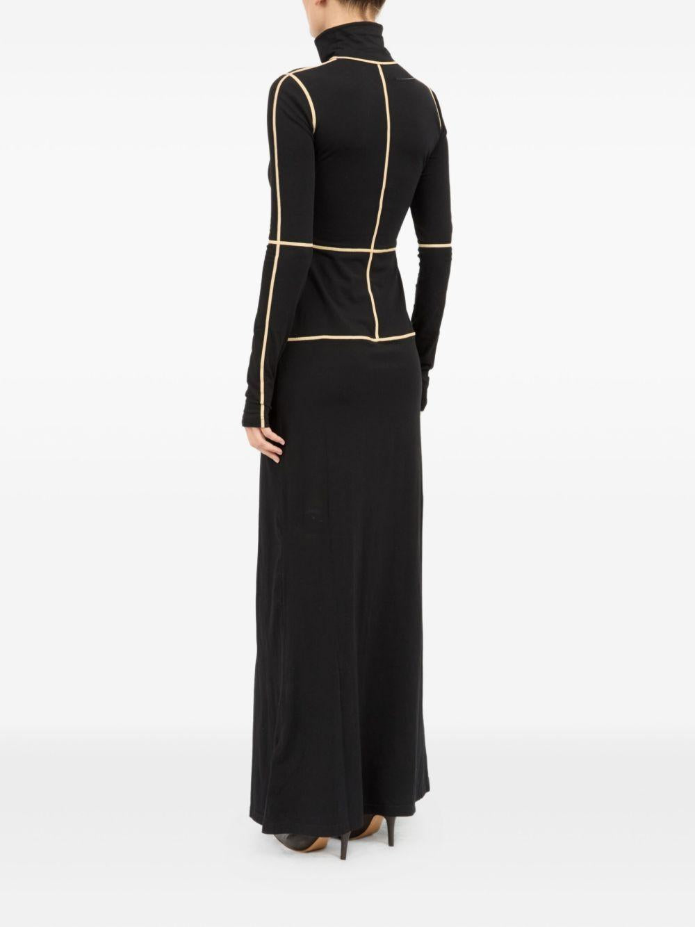 MM6 MAISON MARGIELA Abito lungo nero a collo alto 