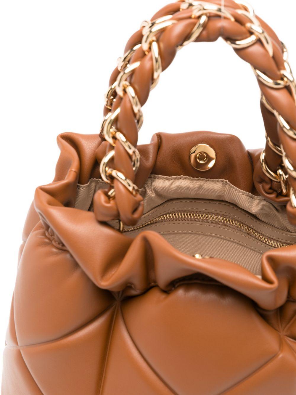 LOVE MOSCHINO Borsa a secchiello marrone in ecopelle trapuntata 
