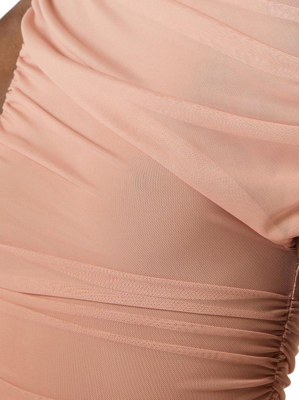 ELISABETTA FRANCHI Abito marrone aderente in tulle 
