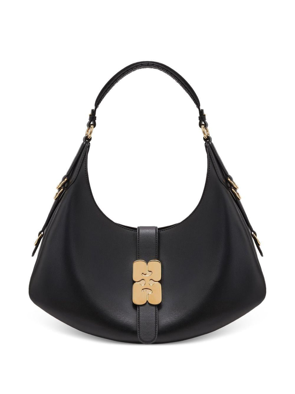 GANNI Borsa a spalla Kat Small in pelle nera 