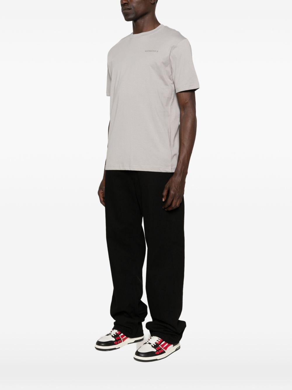 JOHN RICHMOND T-shirt in cotone grigia girocollo 