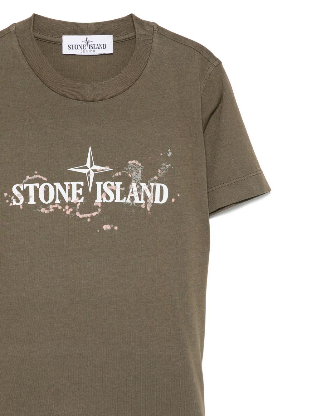 STONE ISLAND T-shirt in cotone con stampa 
