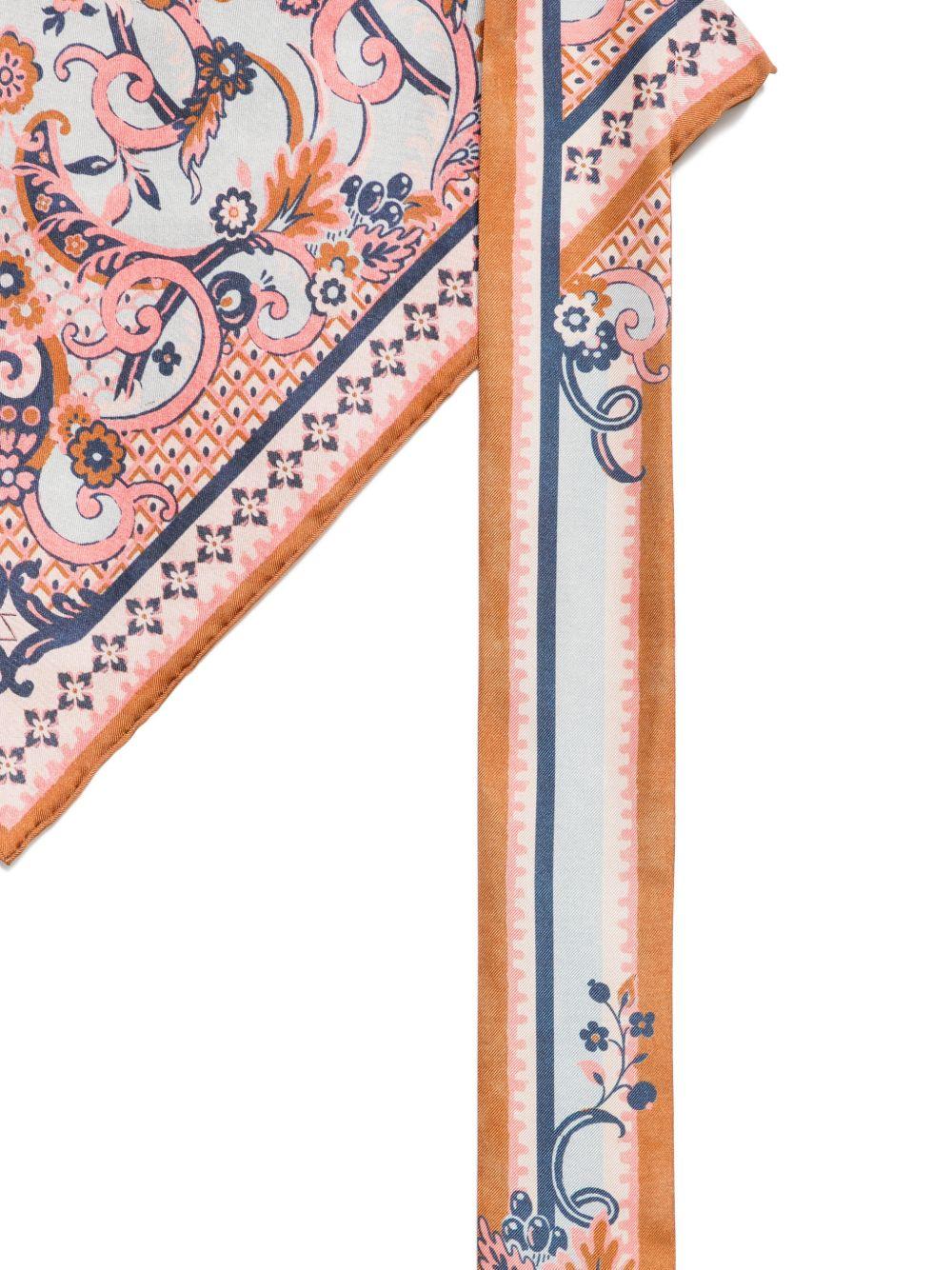 ZIMMERMANN Foulard in seta stampato Blue Paisley Floral 