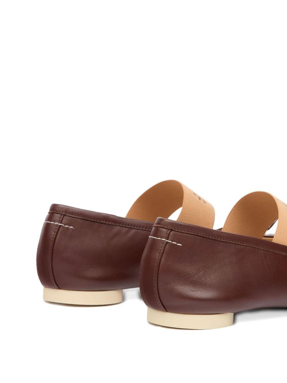 MM6 MAISON MARGIELA Ballerine Anatomic marroni con grafica numerica 