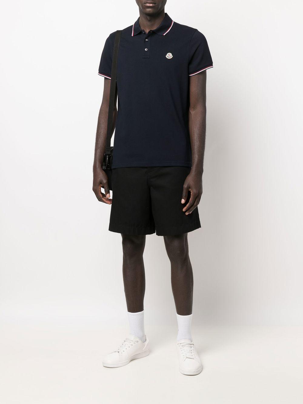 MONCLER Polo in cotone blu 
