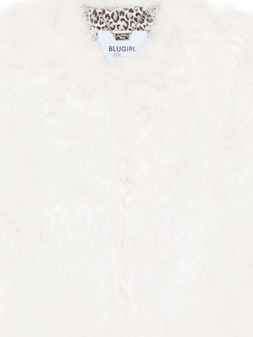 BLUGIRL Giacca bianca in eco-pelliccia 