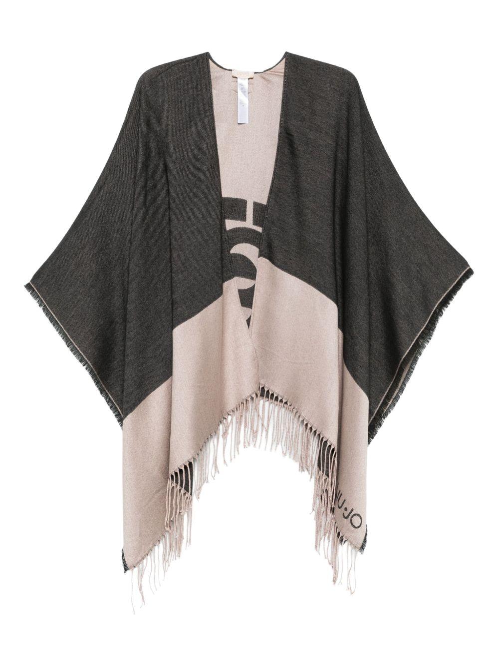 LIUJO Poncho con logo e frange 