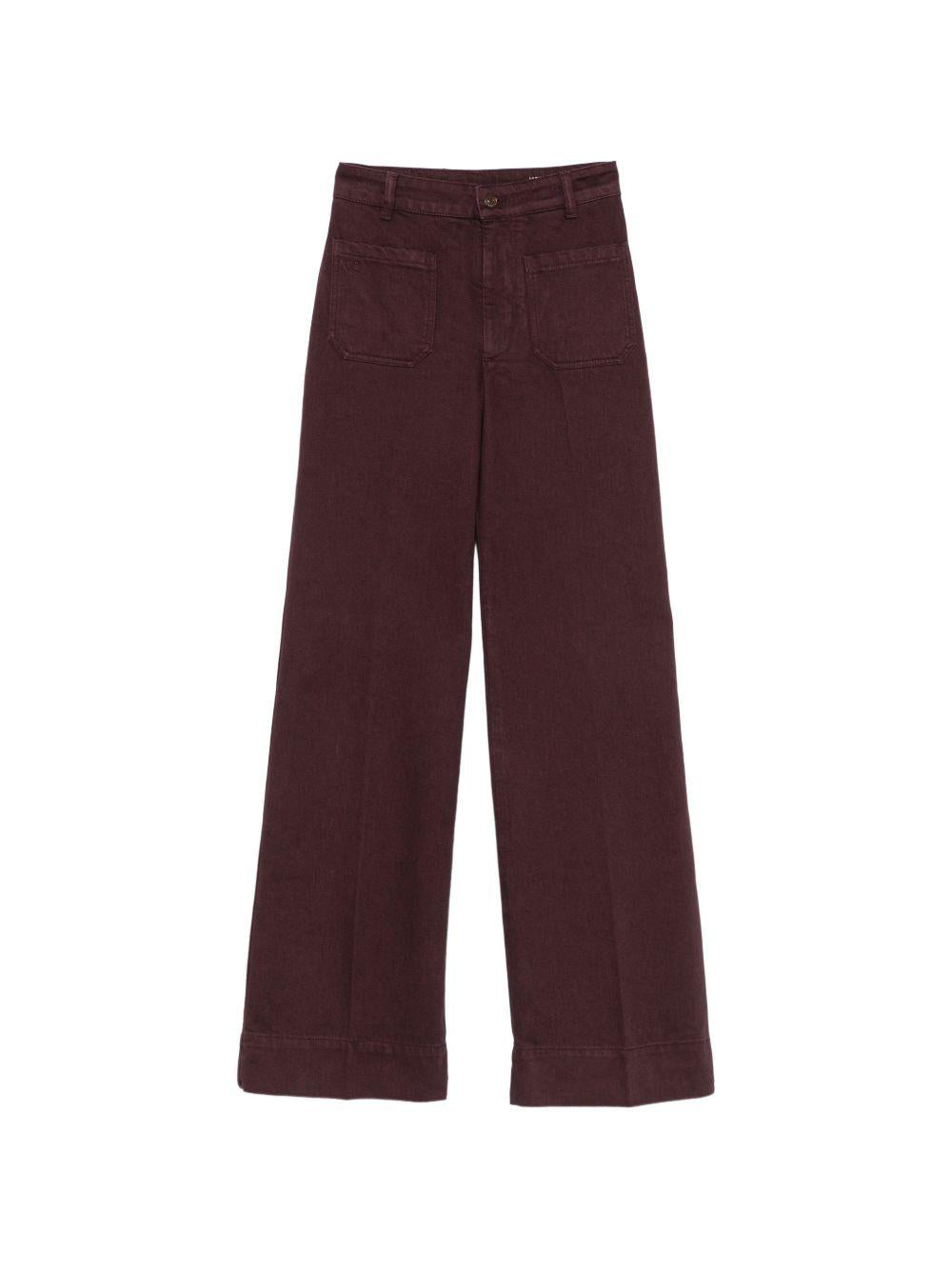 VICTORIA BECKHAM Jeans Alina in cotone bordeaux 