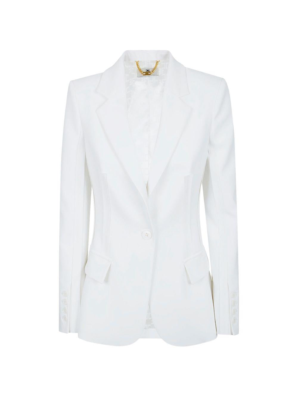 ELISABETTA FRANCHI Blazer strutturato elegante color avorio 