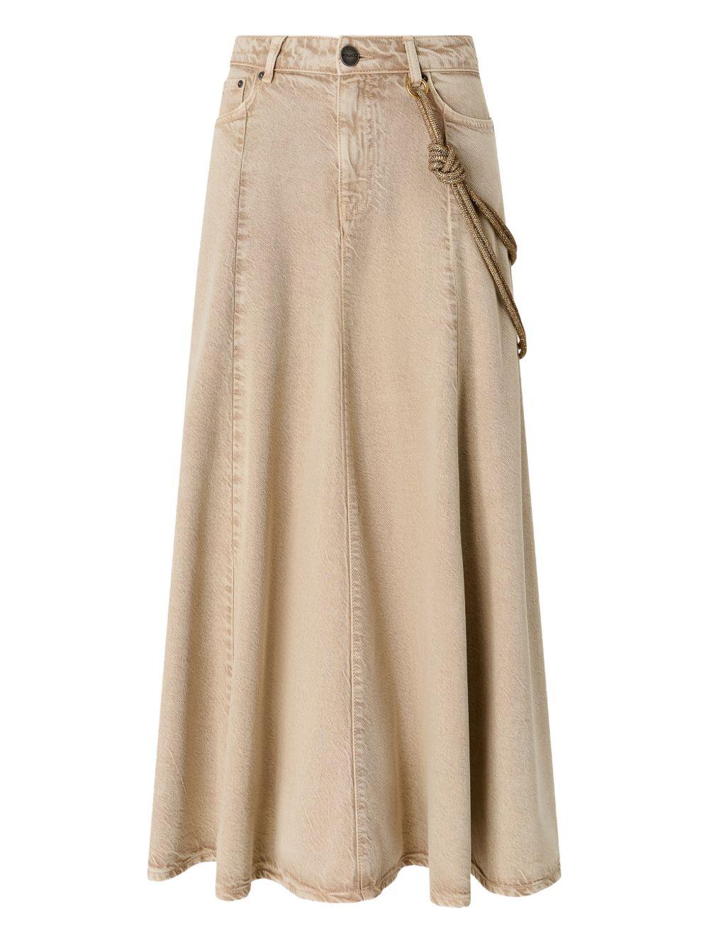 PINKO Gonna lunga Hurghada in cotone beige 