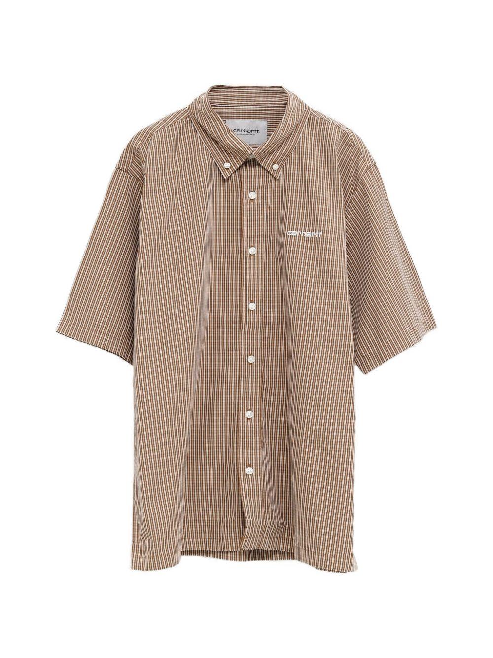 CARHARTT WIP Camicia a maniche corte in cotone a quadretti 