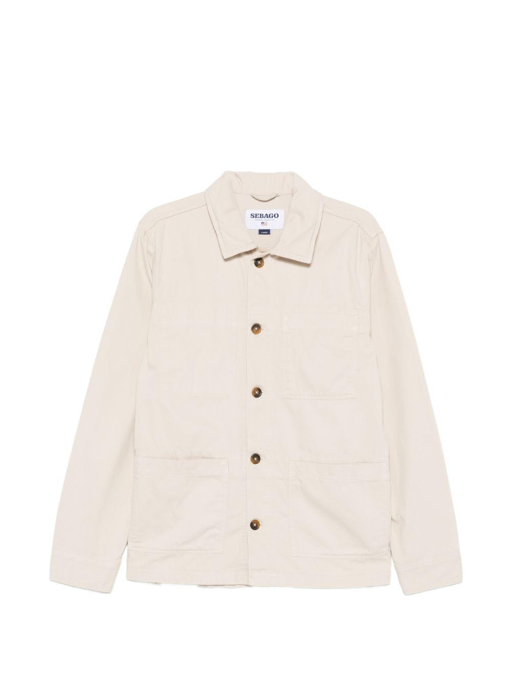 SEBAGO Camicia in denim Door beige con bottoni 
