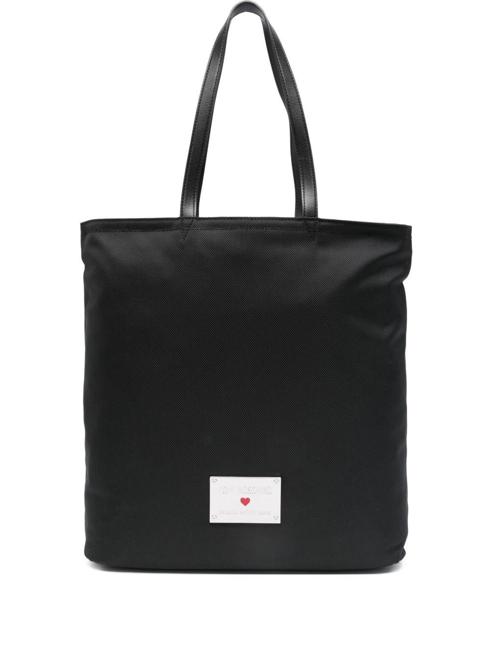 LOVE MOSCHINO Borsa shopper nera con logo 