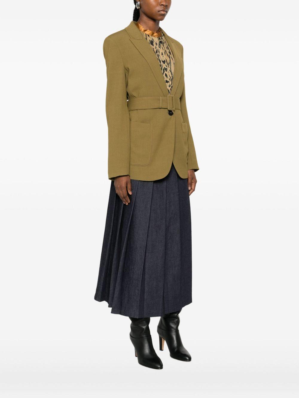 FORTE FORTE Blazer verde oliva con cintura 