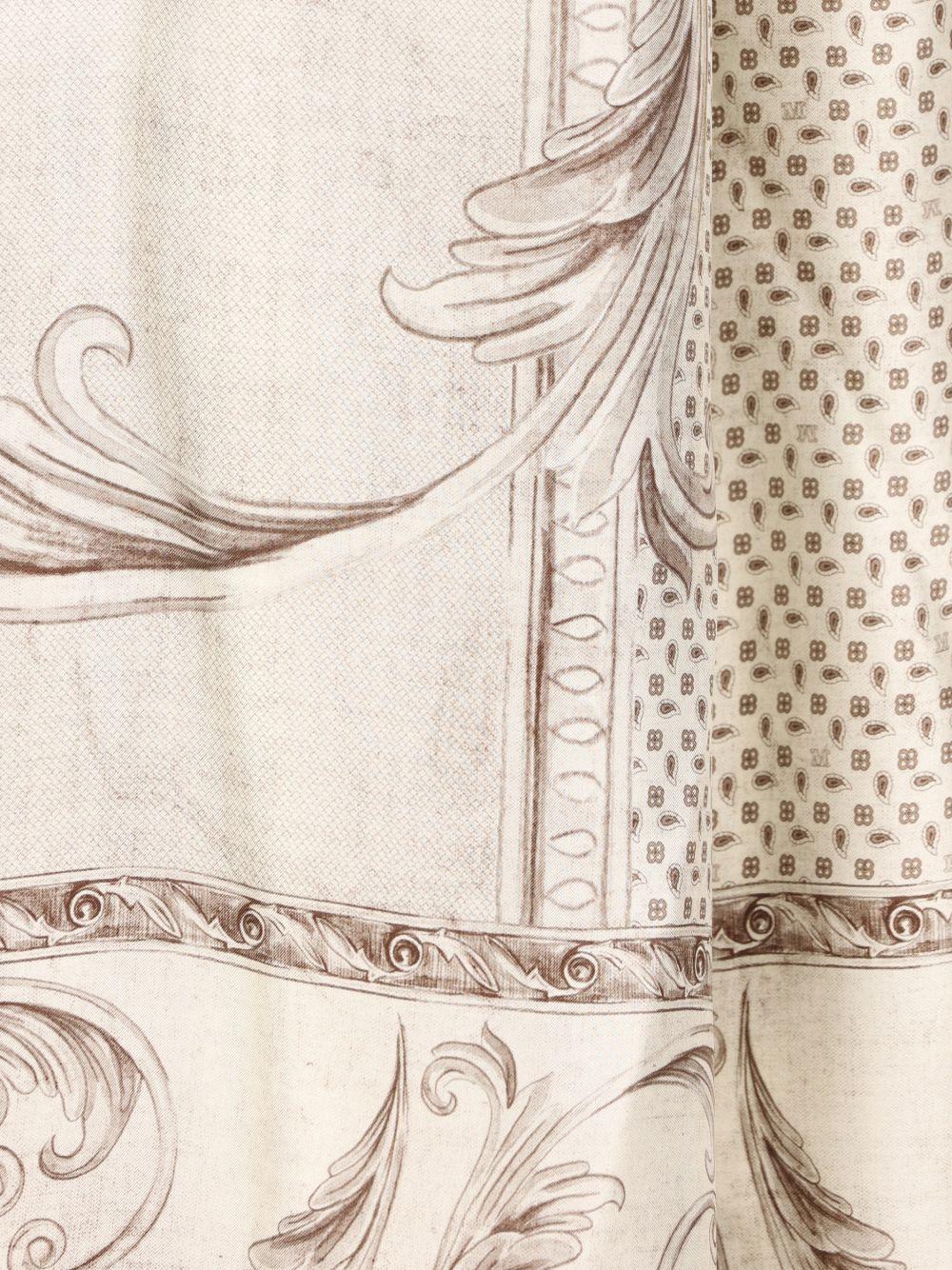 MAX MARA Pantaloni avorio con grafica barocca 