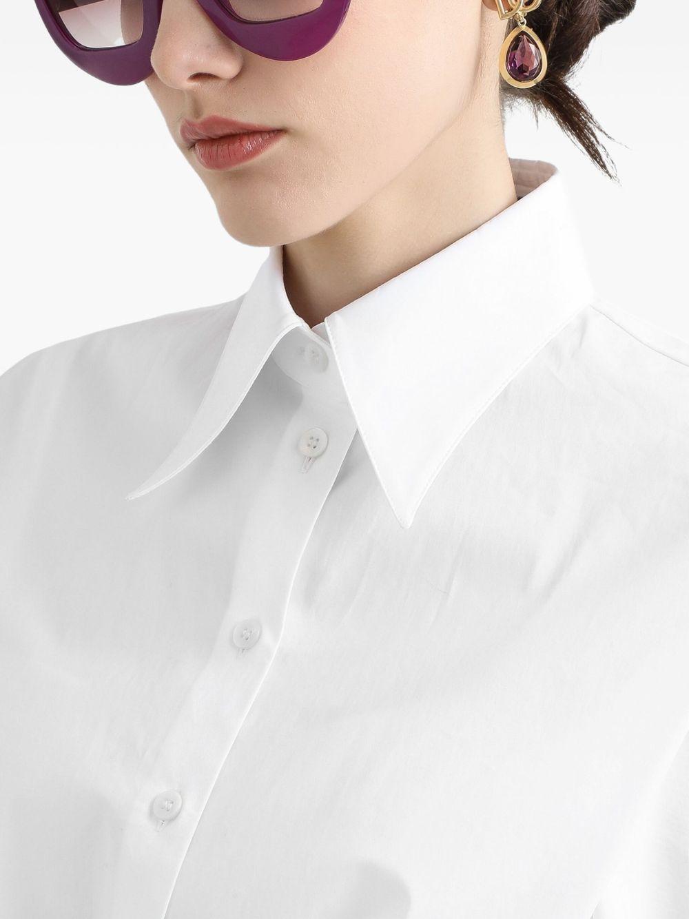 DOLCE e GABBANA Camicia crop in cotone bianco 