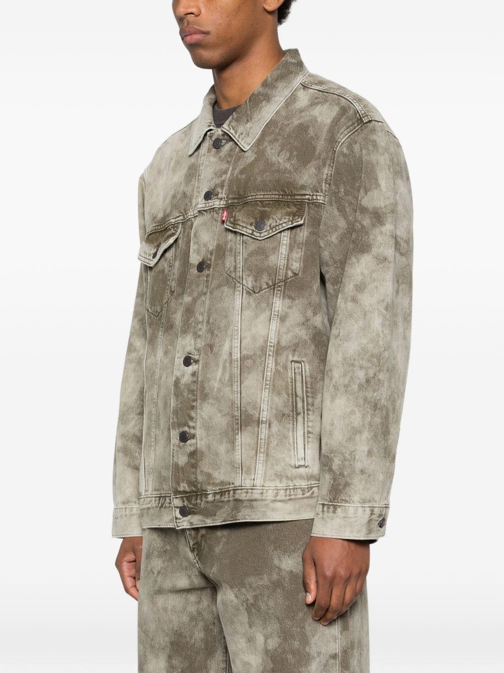LEVIS Giacca verde e beige con applicazione logo 