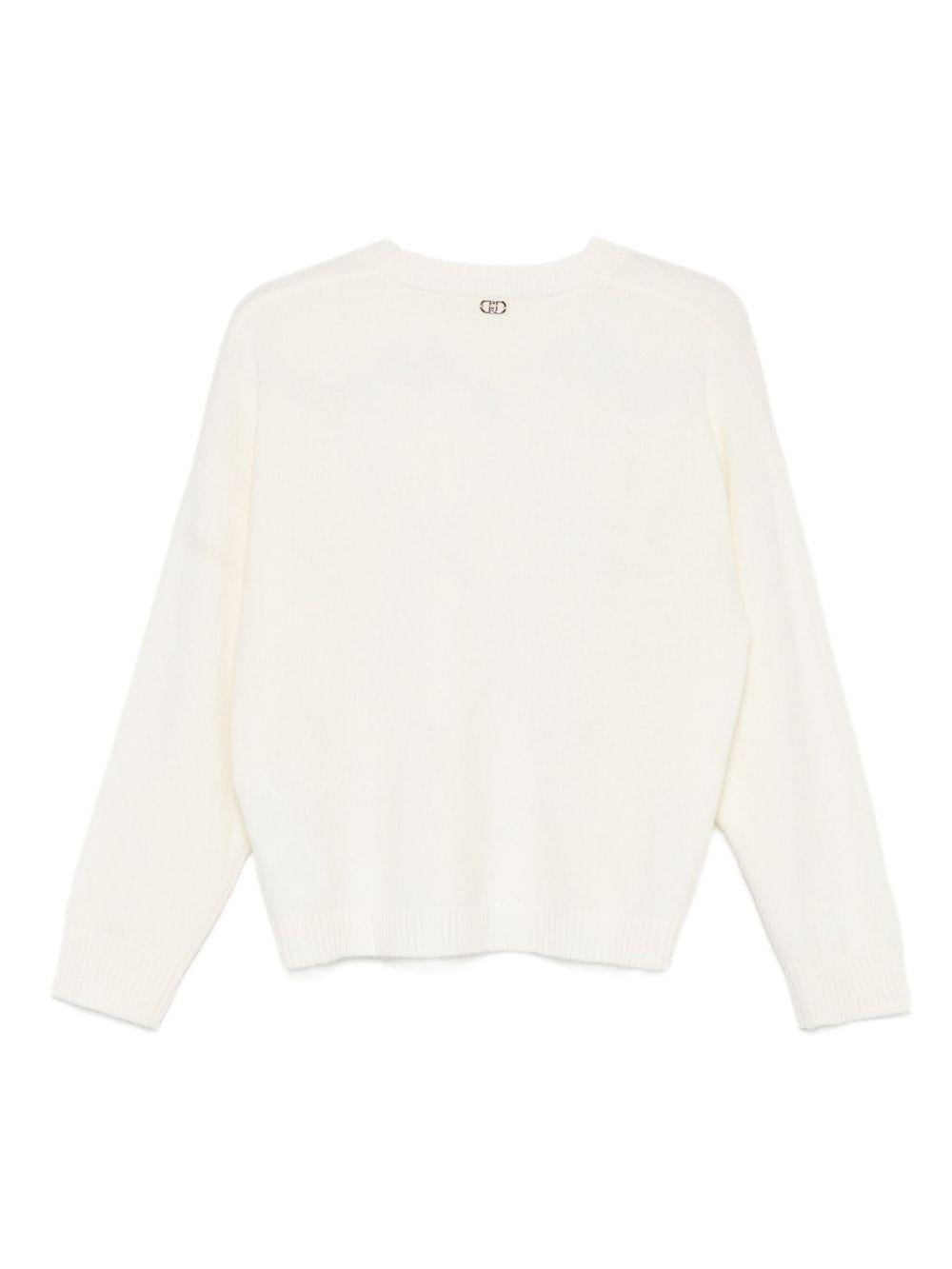 LIUJO Maglia bianca con motivo traforato 