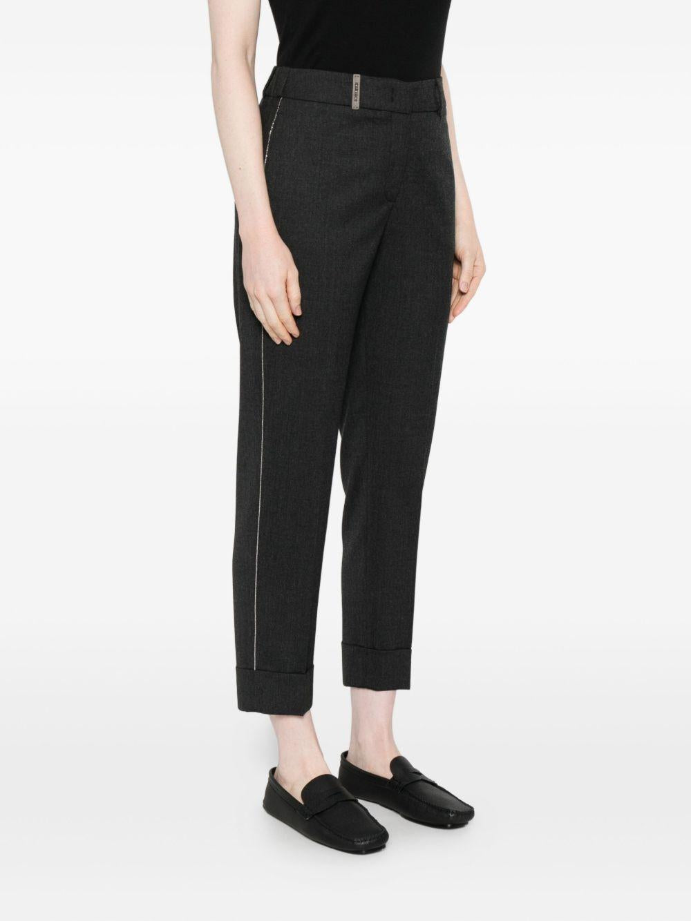 PESERICO Pantaloni crop antracite 