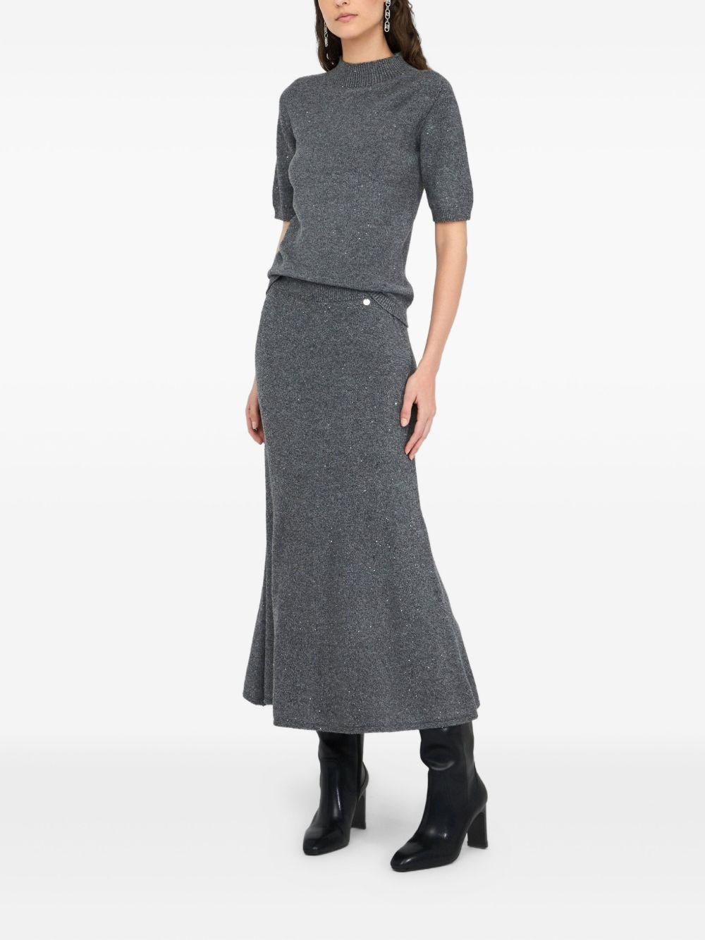 LIUJO Top in maglia grigio 