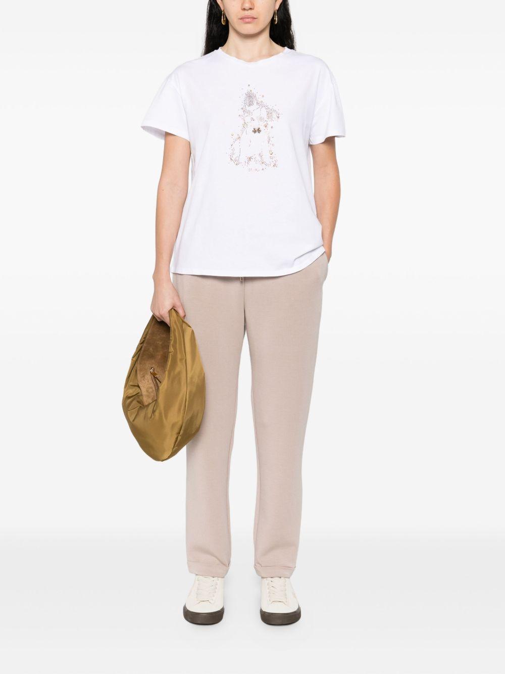 LIUJO T-shirt girocollo con strass 