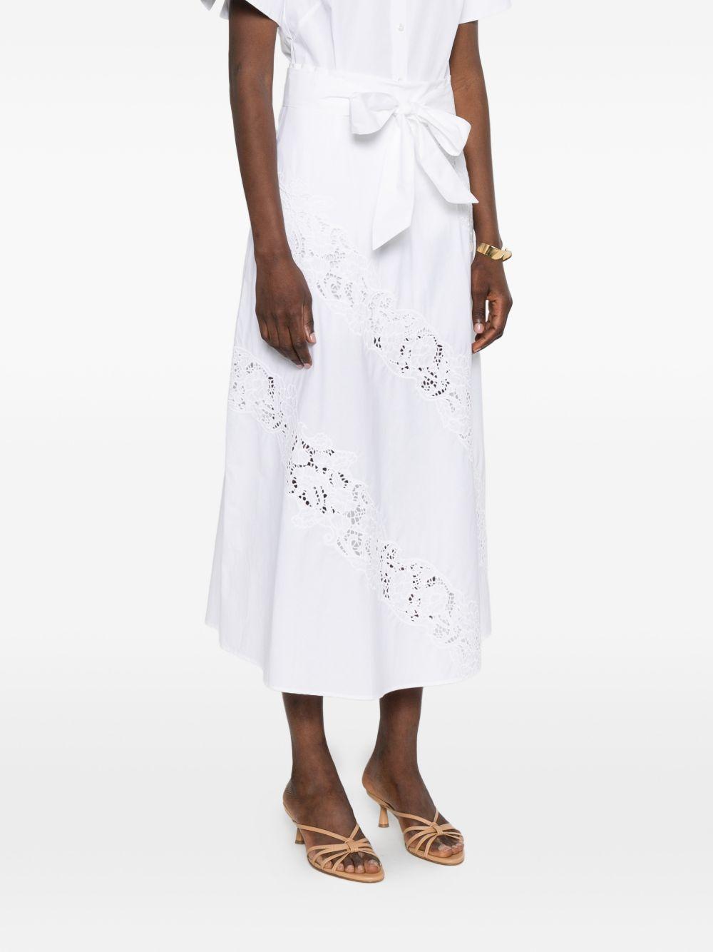 TWINSET Abito midi bianco con trine 