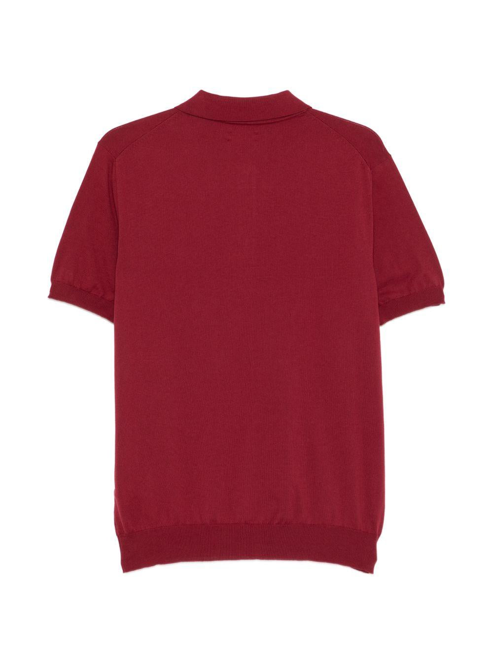 BARACUTA Polo in cotone bordeaux con bottoni 