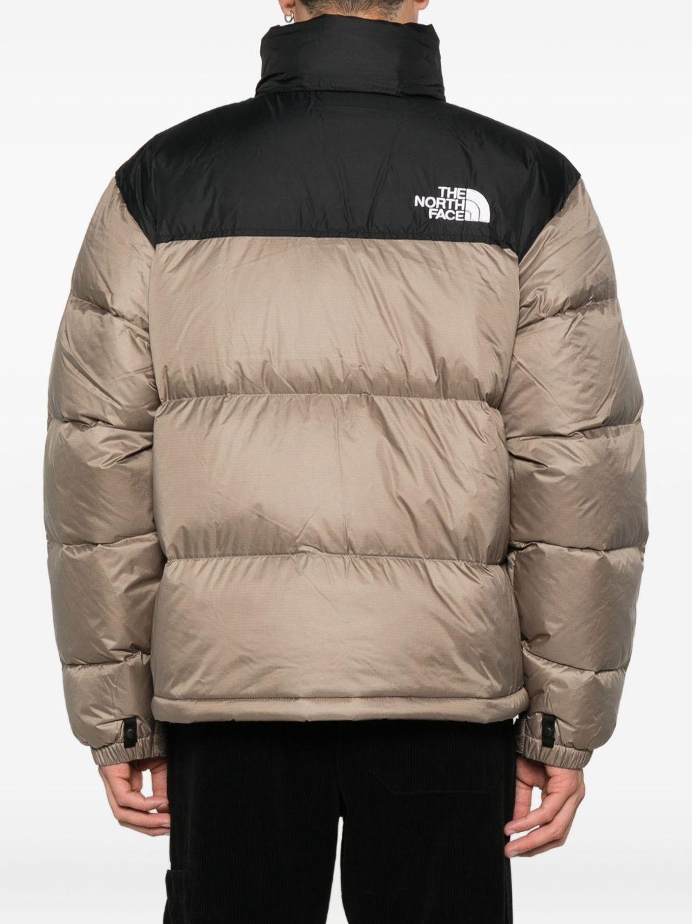 THE NORTH FACE Piumino corto beige e nero con logo 