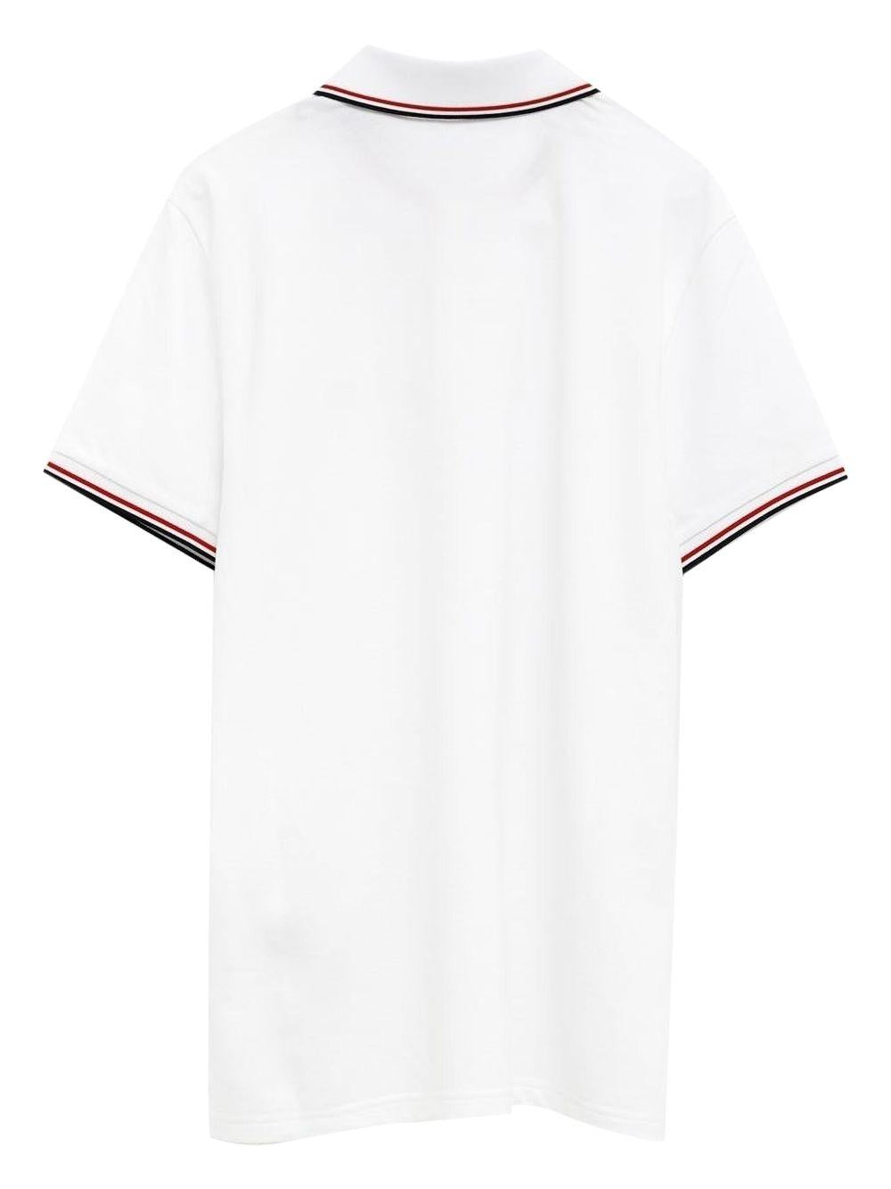MONCLER Polo in cotone bianco 