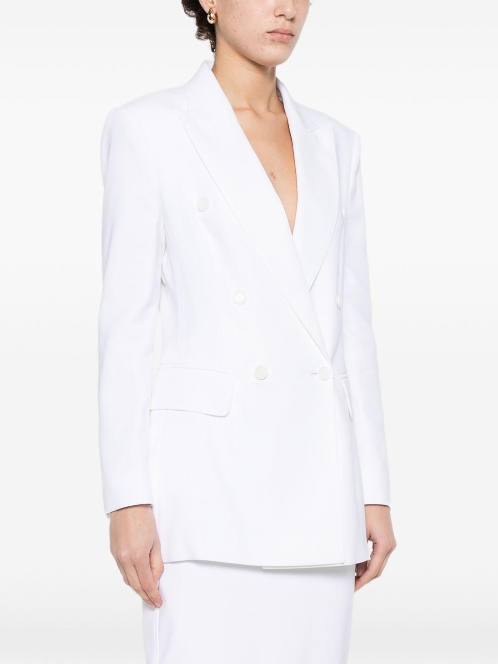 MAX MARA Blazer Pagella in cotone bianco doppiopetto 
