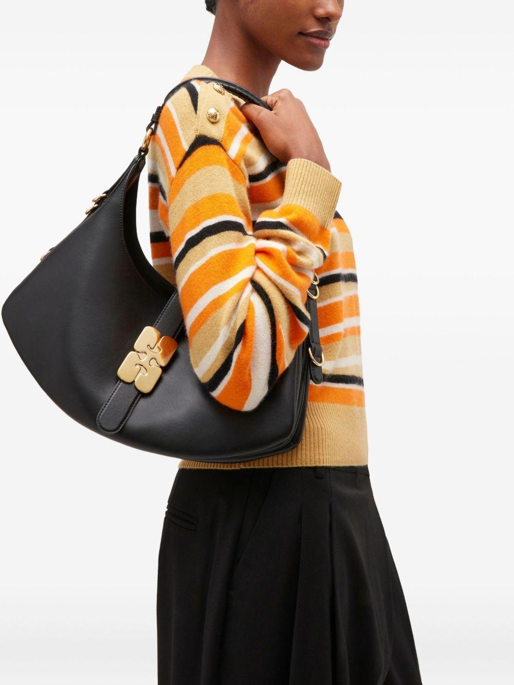 GANNI Borsa a spalla Kat Small in pelle nera 