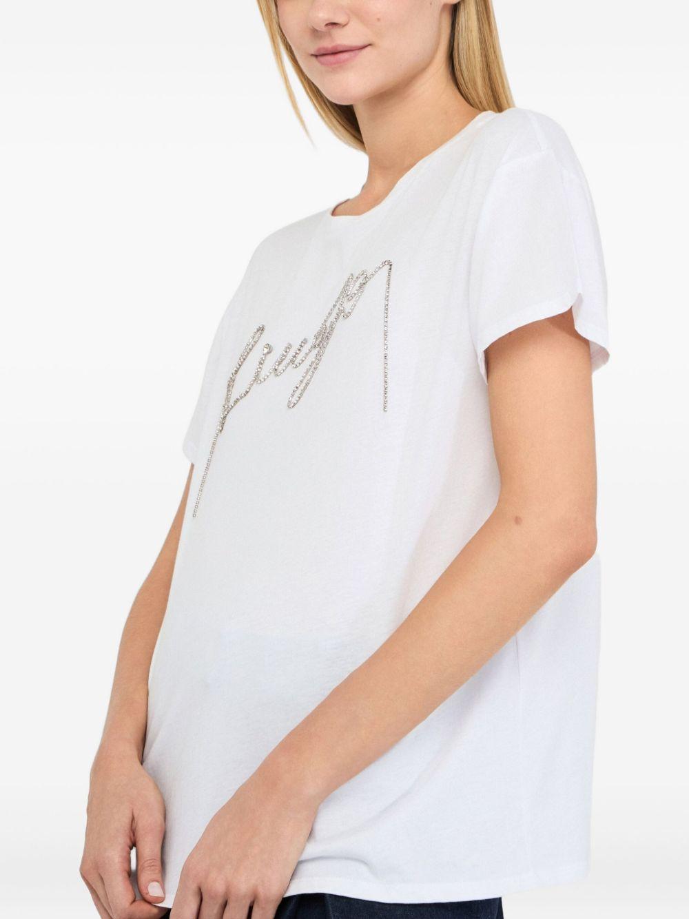 LIUJO T-shirt girocollo con strass 