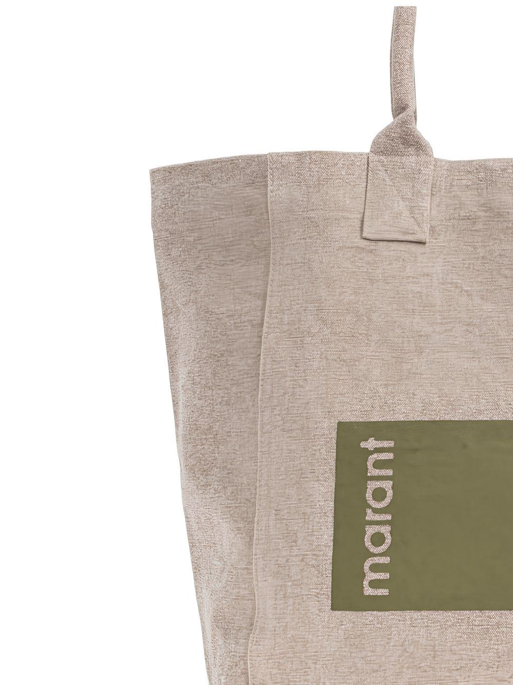 ISABEL MARANT Borsa shopping Yenky verde in cotone 