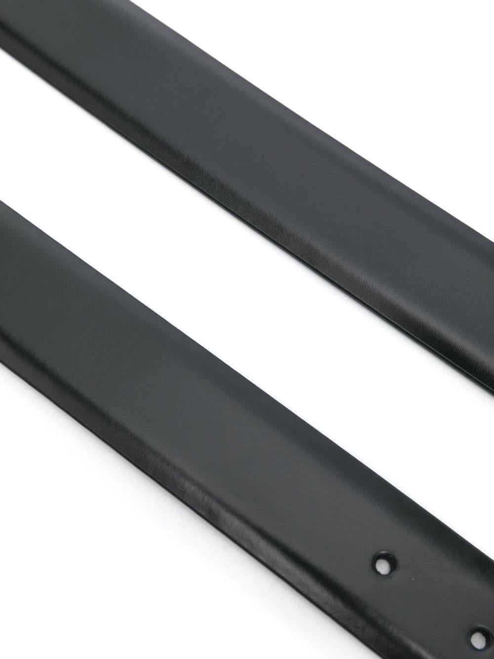 CORNELIANI Cintura nera con fibbia argento 