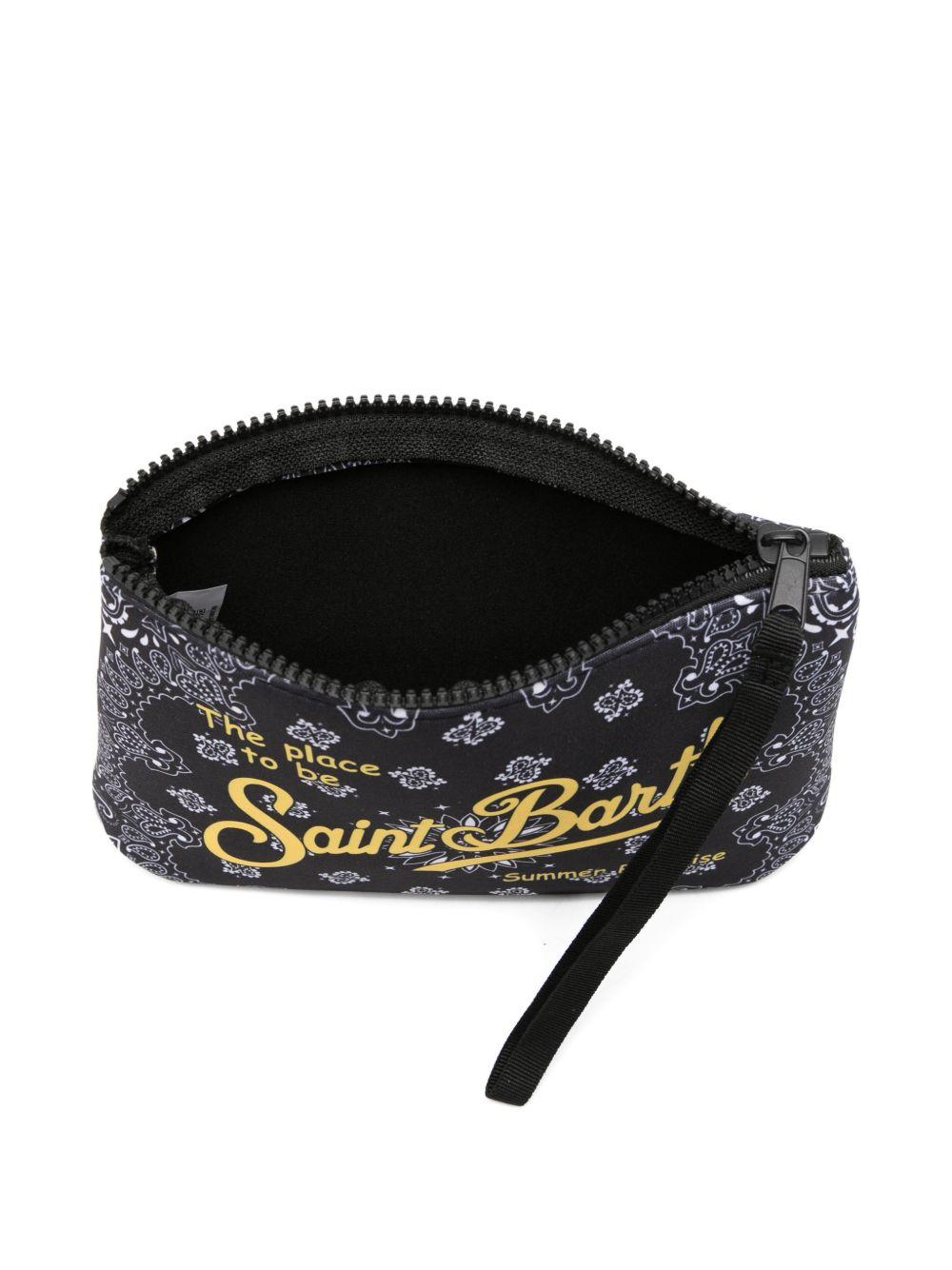 MC2 SAINT BARTH Pochette Aline blu notte con stampa paisley 