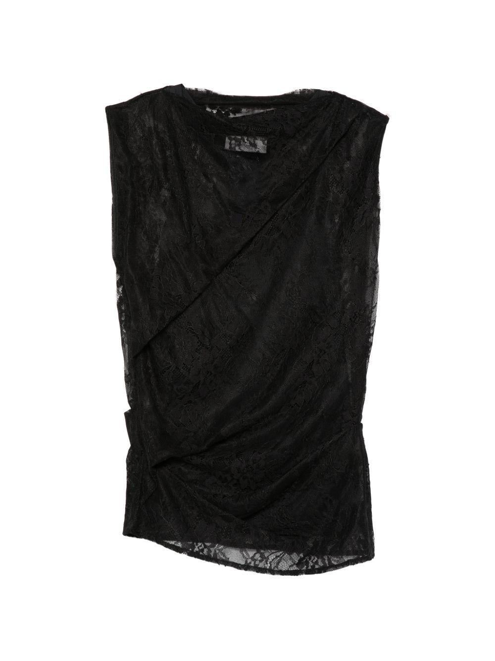 SPORTMAX Top Cupola con pizzo nero 