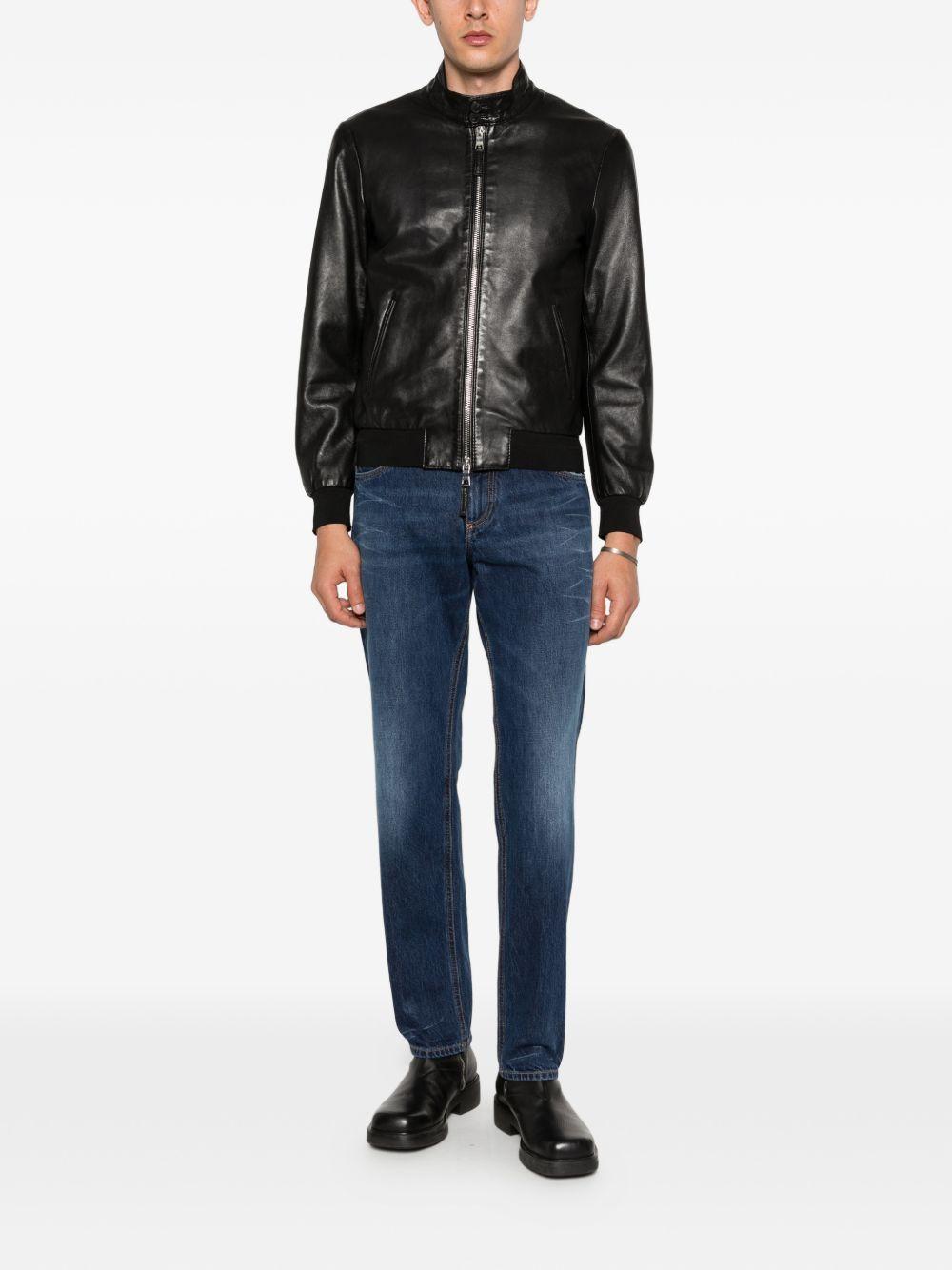 THE JACK AND JACKIE LEATHERS Giacca Elvis in pelle nera con zip 