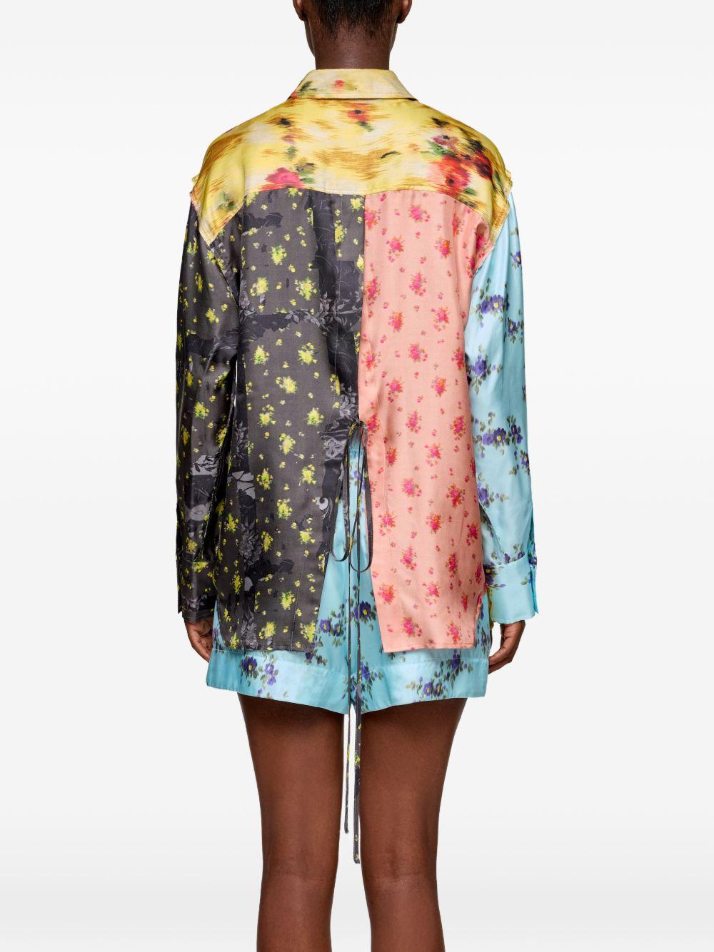 GANNI Camicia in seta multicolore con fantasia 